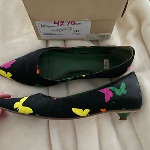 Retro Paul Smith Cigno Butterfly Print Kitten Heel - Vintage - Size 37 / 6.5